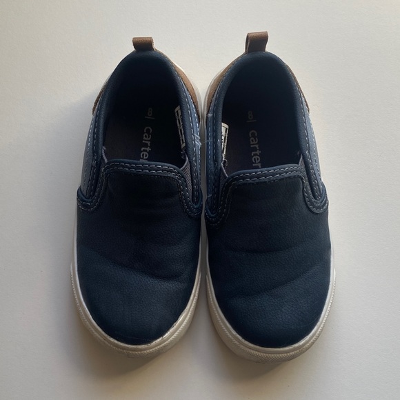 Carter's Other - 🌻 Carter's Dark Blue and White Kids Slip-On Sneakers